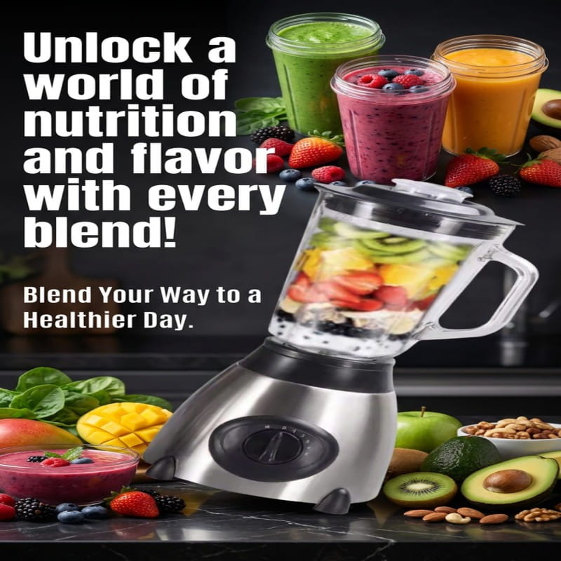 2.0L Silver Crest Powerful High Speed Food Blender