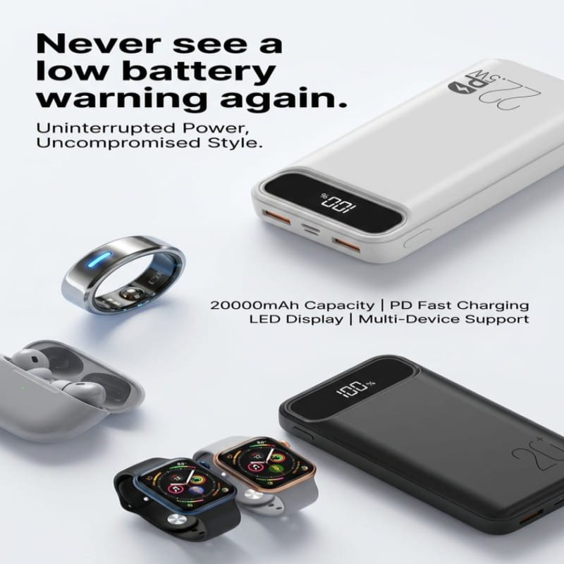 20000 mAh Power Bank with Led Display for Mobile Smartphones & Accessories
