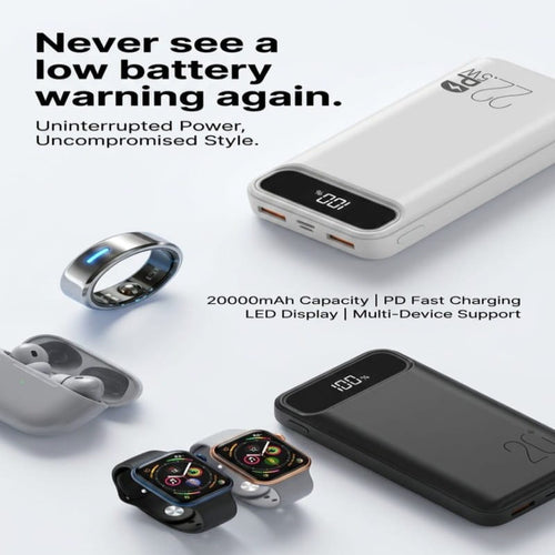 20000 mAh Power Bank with Led Display for Mobile Smartphones & Accessories