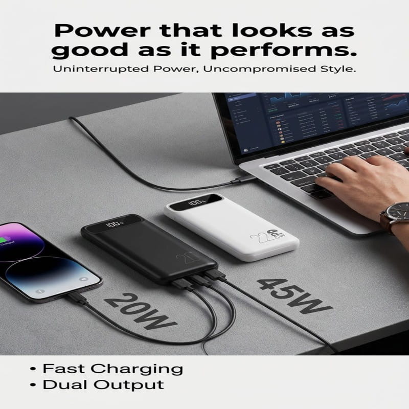 20000 mAh Power Bank with Led Display for Mobile Smartphones & Accessories