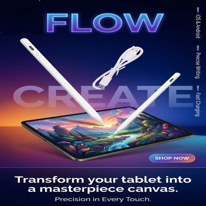 2 in1 Stylus for Android & IOS Tablets
