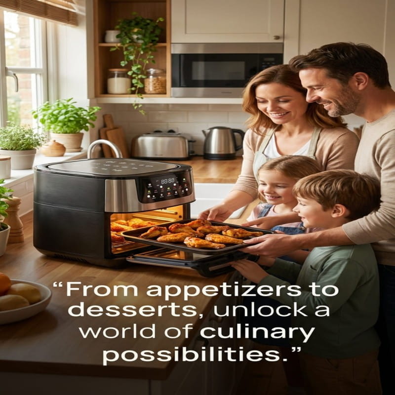 8L 1500W Stainless Steel High Power Oil Free Air Fryer Oven