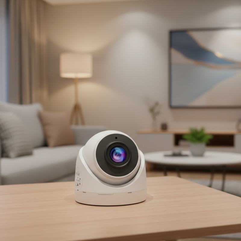 A dome-style security camera shown on a plain white background with a black measurement overlay indicating 33 x 33 mm.