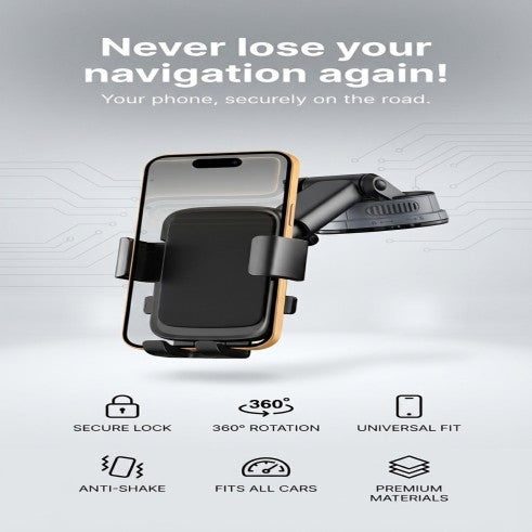 Car Phone Mount 360° Universal for Smartphones iPhone Android