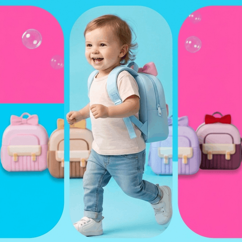 Colorful cartoon backpack for kids by NOVA, featuring playful character design, ideal for toddlers' school and outings.