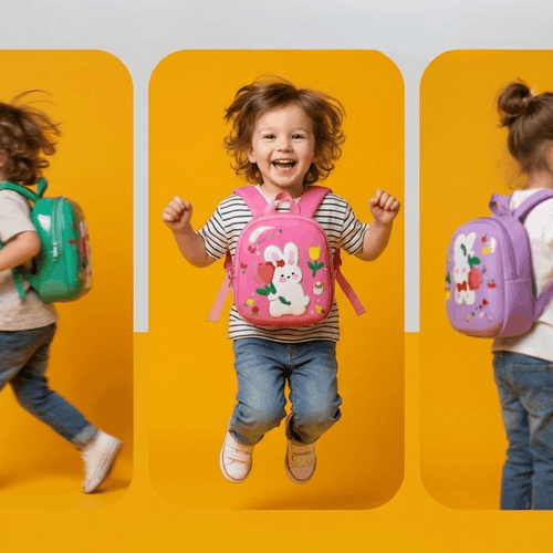 Children's rabbit cartoon backpack by NOVA featuring a cute bunny design, perfect for young children.