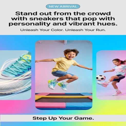 Children Breathable Sports Shoes Gradient Color Boys & Girls