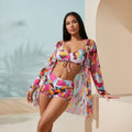 Color Mesh Cover Up Swimsuit for Women