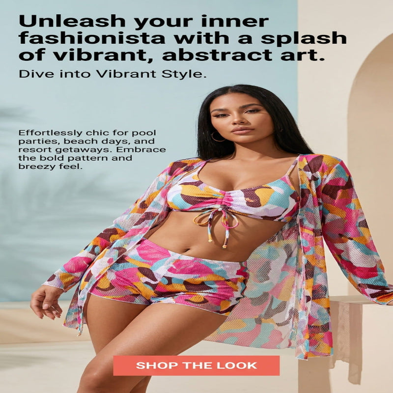 Color Mesh Cover Up Swimsuit for Women