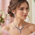 Colorful Zircon Diamond Earrings and Necklace Set
