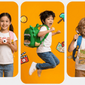 NOVA cute dinosaur fashion kids backpack featuring a colorful dinosaur design and adjustable straps for children.