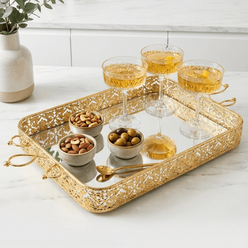 Gold Platted Serving Tray