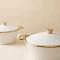 Gold White Ceramic Pot