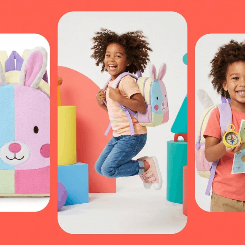 Colorful kids kindergarten backpack by NOVA with adjustable straps and fun design, perfect for young children.