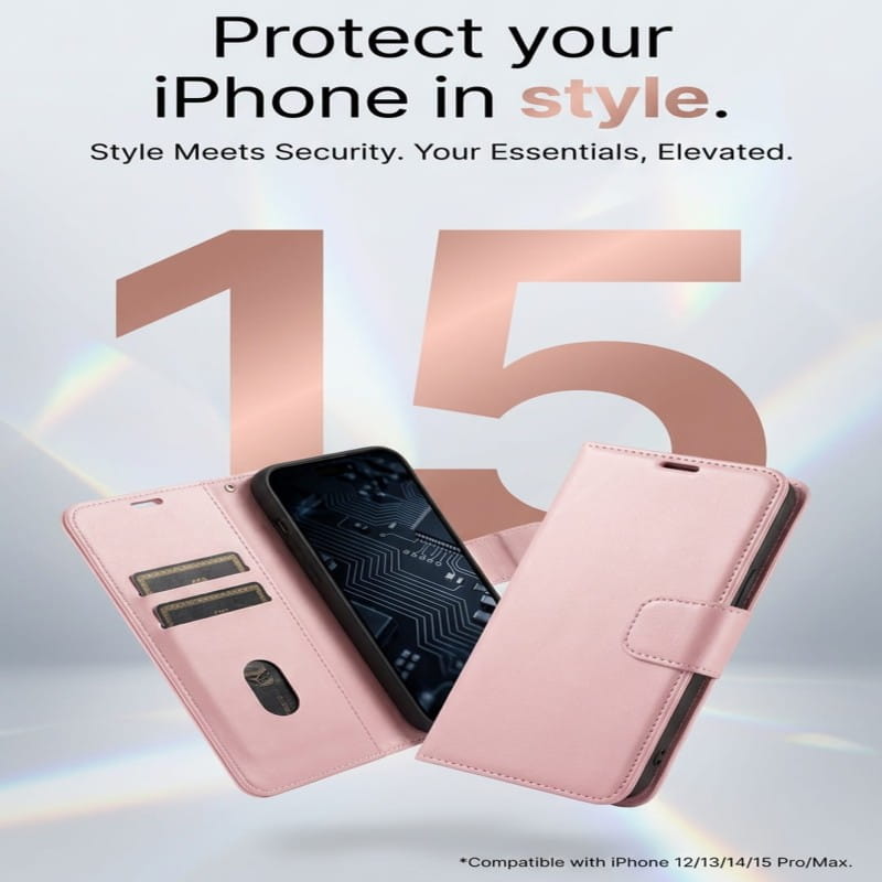 Leather Flip Case for iPhone 12 13 14 15 Pro/Max