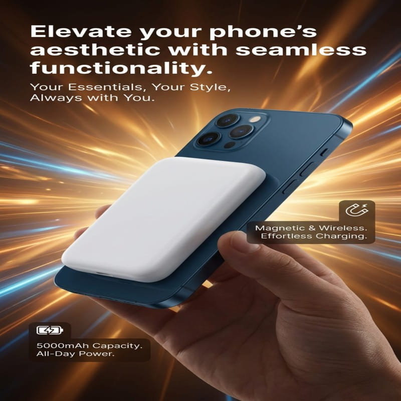 Magnetic Wireless Charging Power Bank 5000mAh for iPhone 17 16 15 14 13 12 Pro Max