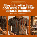Men Stylish Summer Striped Casual Short Sleeved Knitwear