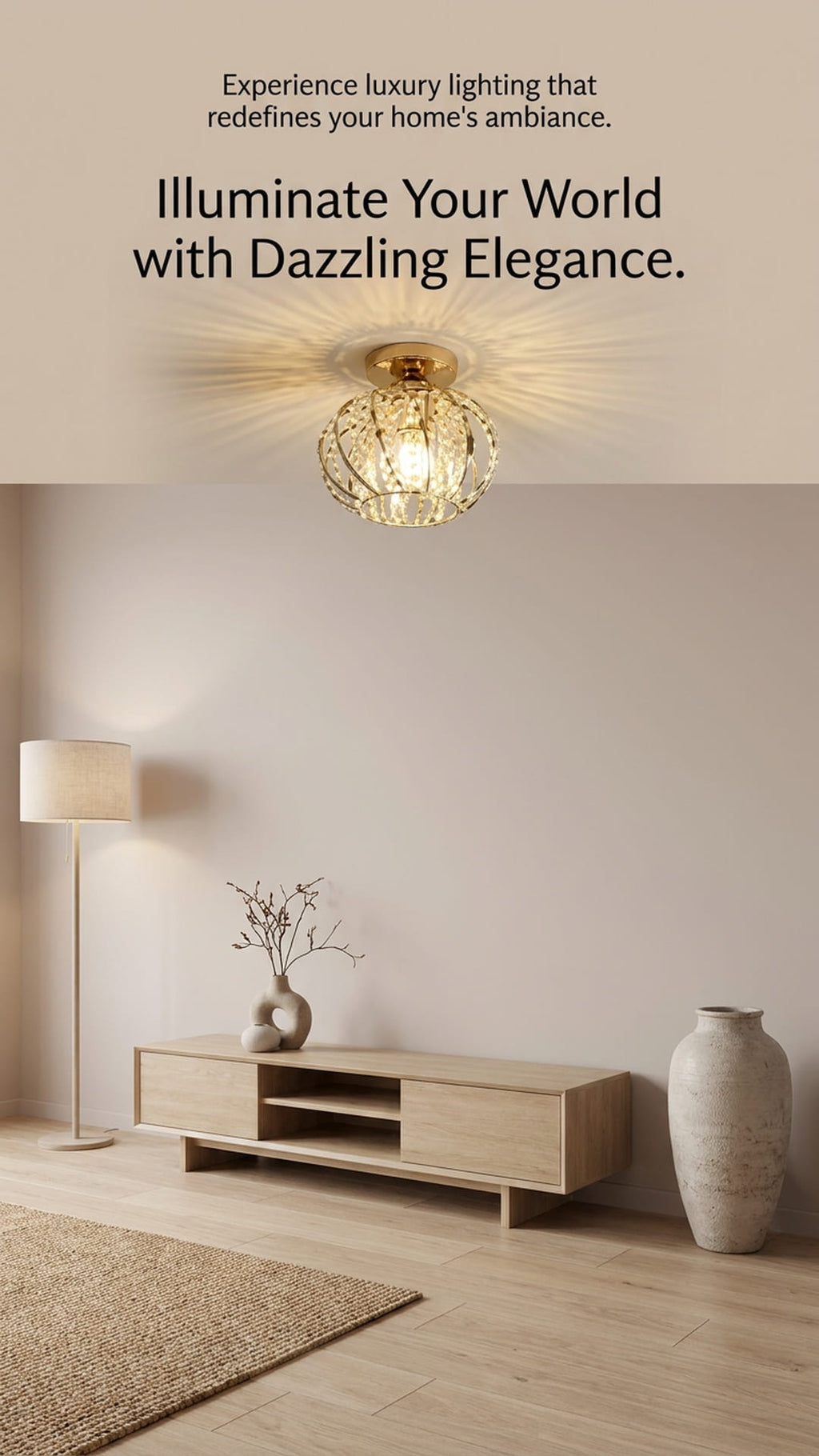 Modern Luxury Crystal Ceiling Lights Gold Indoor
