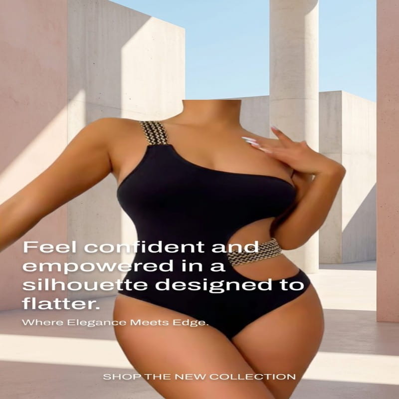 New Collection Hollow Out One Shoulder Summer Women Swimwear Beachwear