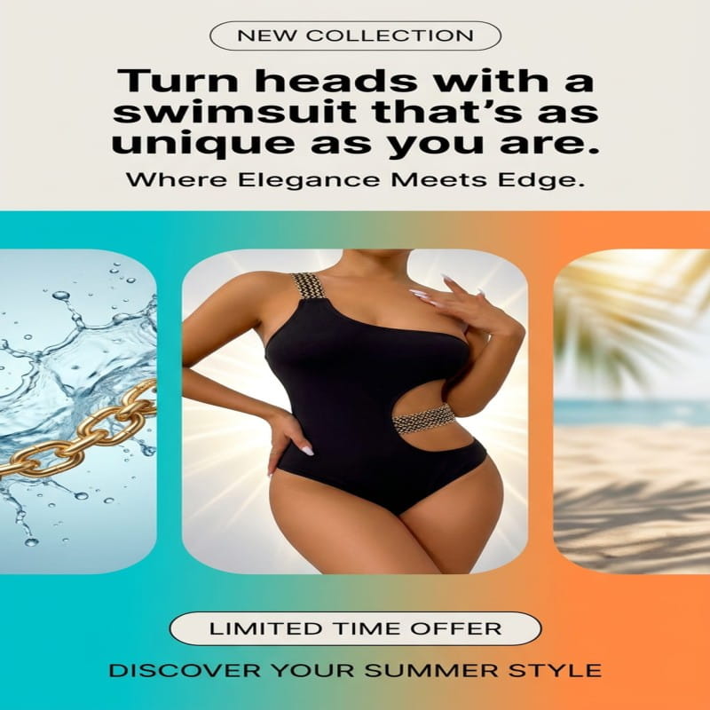 New Collection Hollow Out One Shoulder Summer Women Swimwear Beachwear