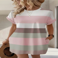NOVA casual women’s A-line short sleeve dress in light fabric, perfect for summer work or casual outings.