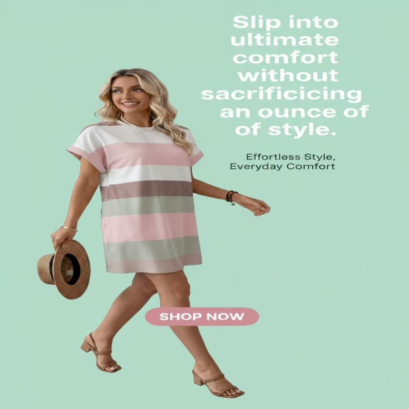 New Collection Summer Casual Women A-Line Short Sleeve Dress