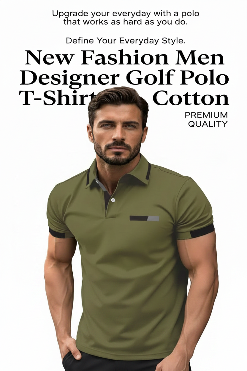New Fashion Men Designer Golf Polo T-Shirt Cotton