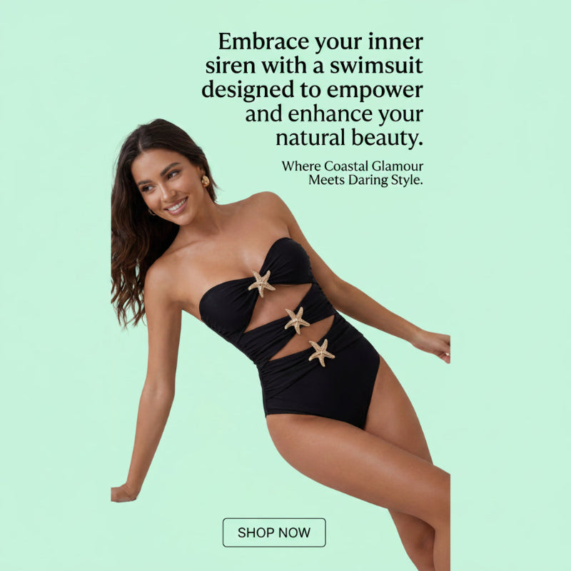 One Piece Swimsuit Bandeau Design for Women
