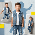 NOVA boys' outfit featuring denim jeans and a t-shirt for kids aged 3 to 5 years, casual and comfortable clothing for boys.