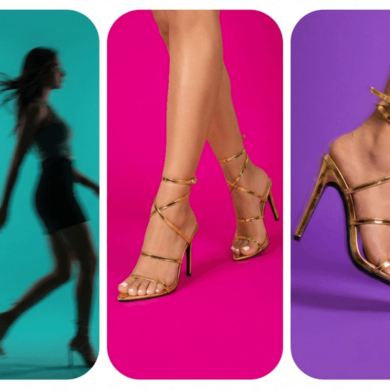 NOVA pointed toe one-strap heeled sandals for women, featuring sleek design and stiletto heel, shown from a side angle.