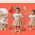 NOVA baby girl princess clothes set with a pink top and matching skirt, suitable for ages 1 to 3 years.
