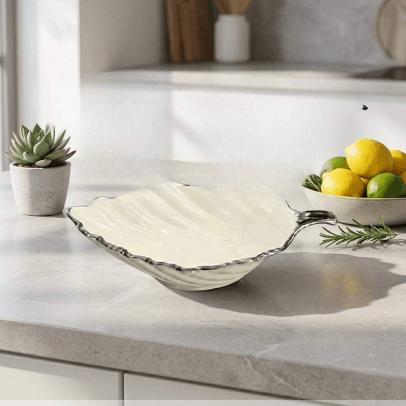 Silver Platted Leaf Bowl