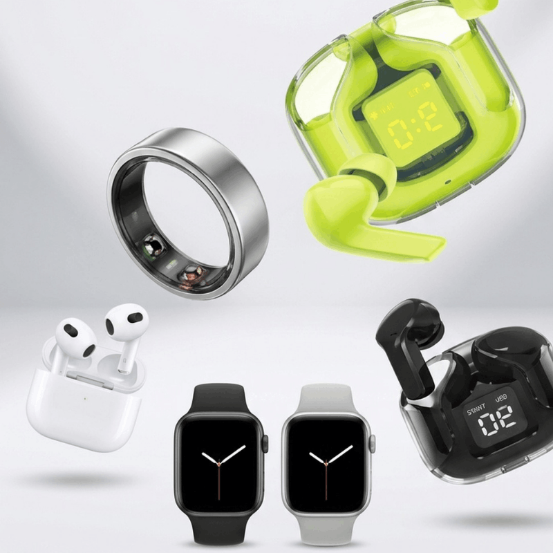 NOVA sports headphones with LED power display, stereo sound earbuds, and built-in MP3 player for active listening.