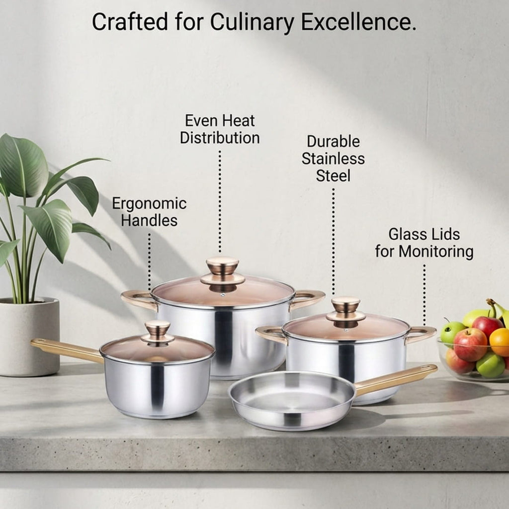 Stainless Steel Cookware 12 Pcs Set