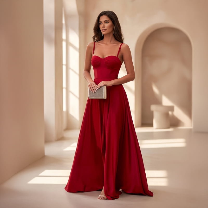 Summer Sleeveless Strap Waist Evening Party Slim Dress