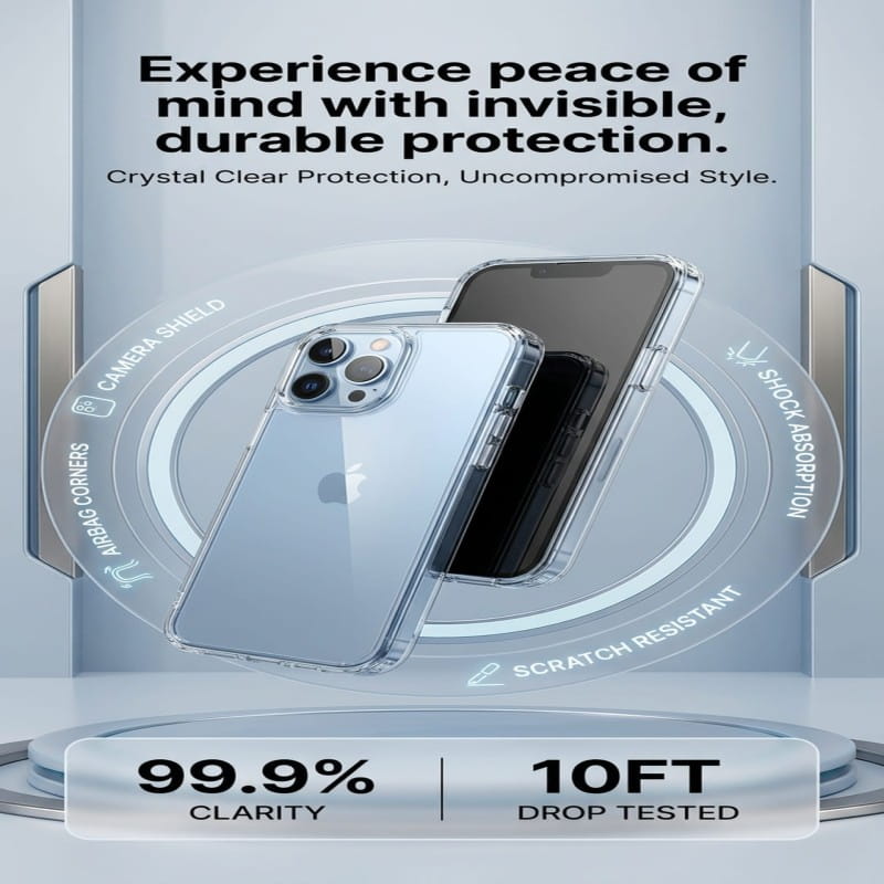 Transparent Phone Case for iPhone 11 13 14 15 16 17 ProMax