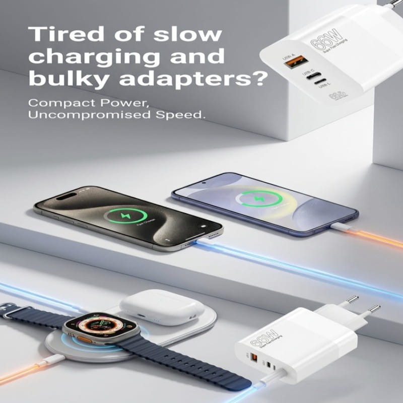 Wall Charger Adapter for iPhone and Android Mobile Smartphones