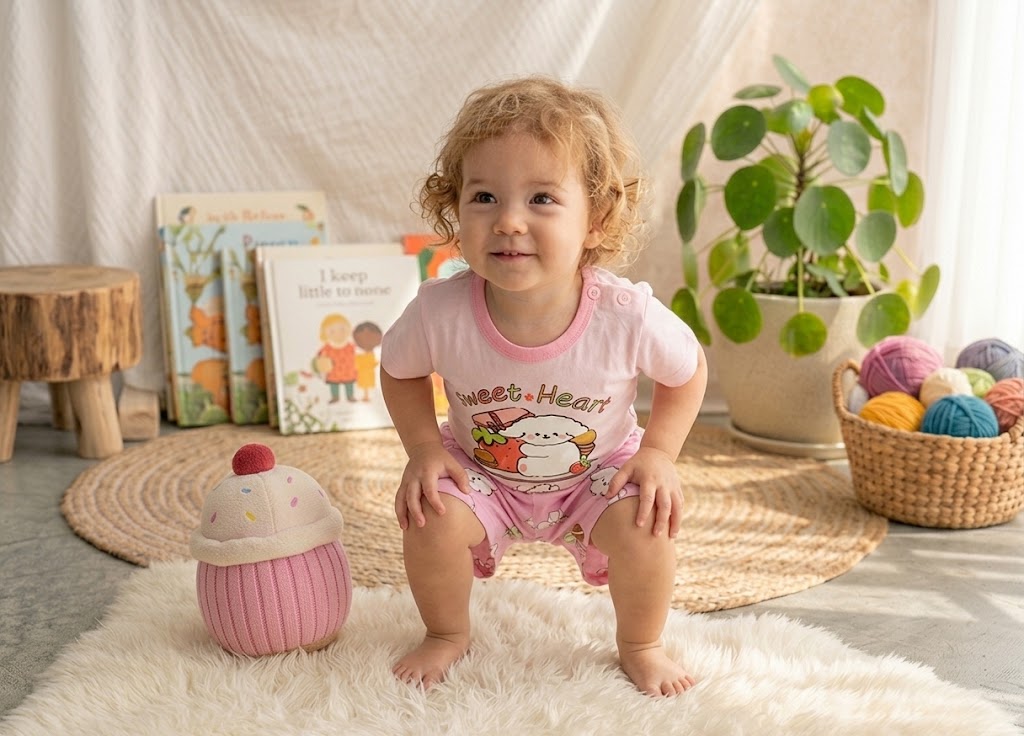 Girls' cotton set for ages 1-8 by NOVA, featuring a colorful, soft fabric outfit suitable for young children.