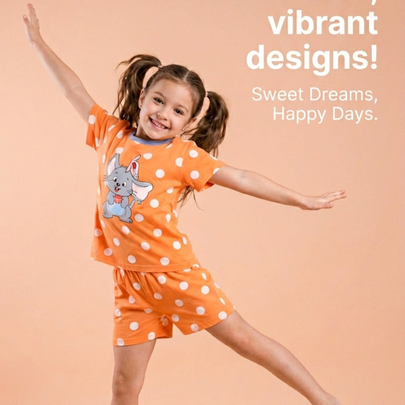 Girls cotton set for ages 1-8 by NOVA, featuring a colorful, comfortable outfit with a top and bottom suitable for everyday wear.