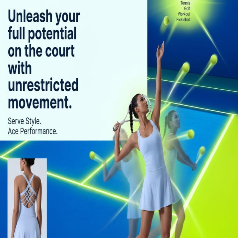 Women Sports Hollow Tennis Golf Workout Pickleball Dress