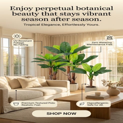 Artificial Banana Palm Trees Indoor Home Garden Decor