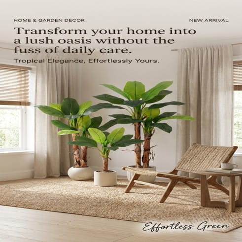 Artificial Banana Palm Trees Indoor Home Garden Decor