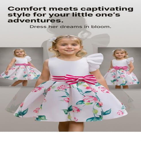 New Style Kids Princess Dress Summer Flower for Girls 5-8 Years