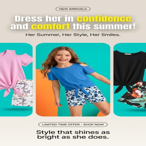 Girls 6-12 Years Set 2 Pieces Outfit with Sleeve Tie Knot T-Shirt and Short Wear