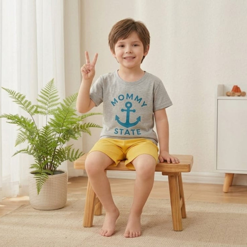 NOVA mixed cartoon set for boys featuring colorful cartoon characters on grey background, suitable for children's clothing or accessories.