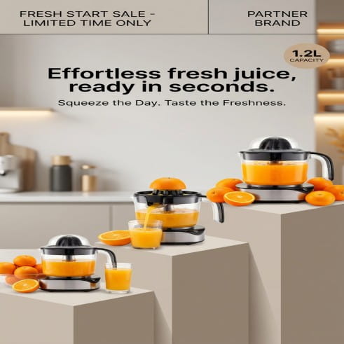 Electric Citrus Juicer 1.2L Capacity 2 Cones Fruit Juicer Machine