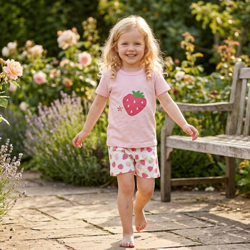NOVA mixed cartoon set for girls featuring pink strawberry-themed characters and playful designs.