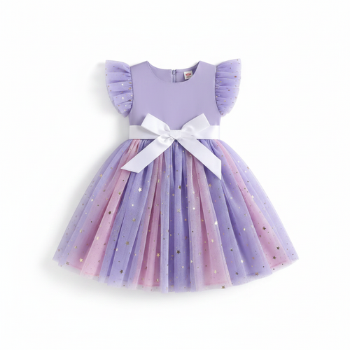 Elegant princess girl dress for birthday parties, featuring a flowing design and decorative details by NOVA.