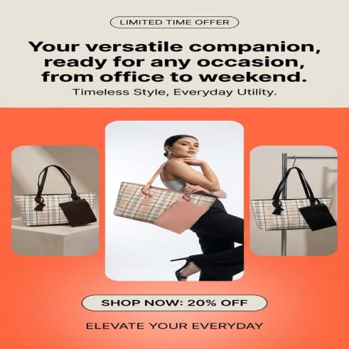 Grid Printed Tote Bag Two Piece Set Women Handbag