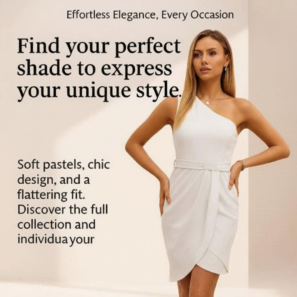 Woman Sloping One Shoulder Belt Fashion Dress